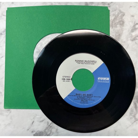 Ronnie McDowell It's Only Make Believe / Baby Me Baby 45 Country 1987 Curb VG+ - Picture 4 of 4